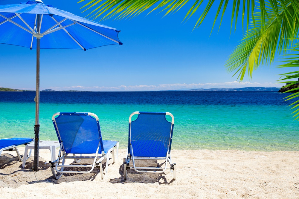 Beautiful beach and blue ocean