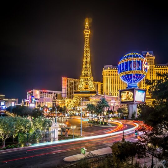 Night life and city skyline In Las Vegas, Nevada.