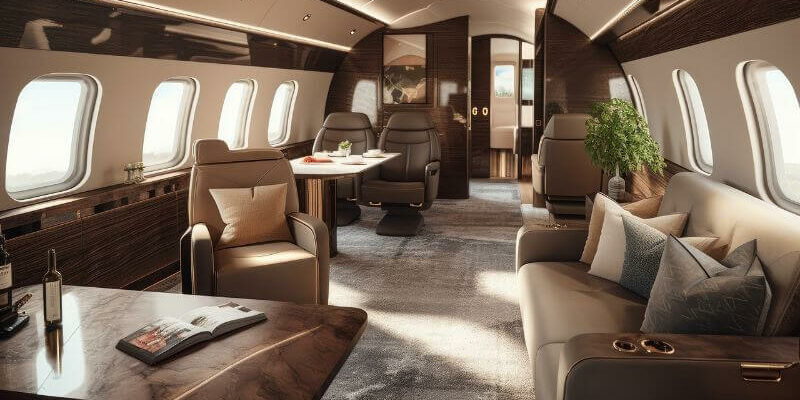 Private Jet Interior Amenities